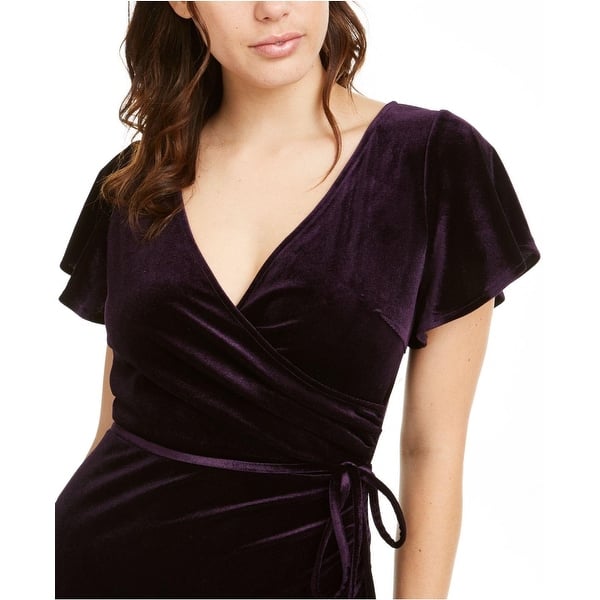 Lucy Paris Women's Veronica Velvet Wrap Dress Dark Purple Size X-Small -  Bed Bath & Beyond - 40624809
