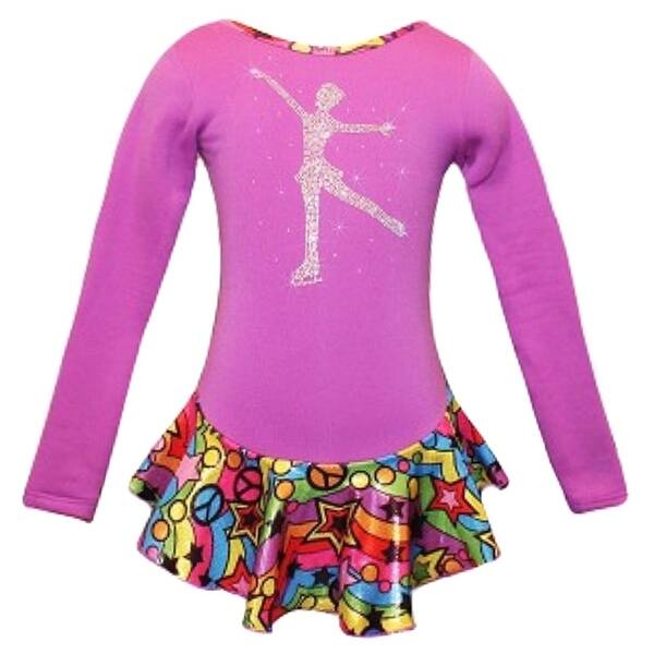 Shop Ice Fire Skate Wear Purple Peace Star Rainbow Skating Dress