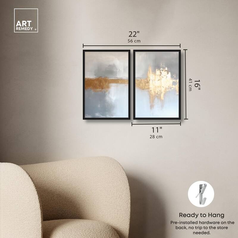 Serenity in Gold I Canvas Set of 2 by Art Remedy