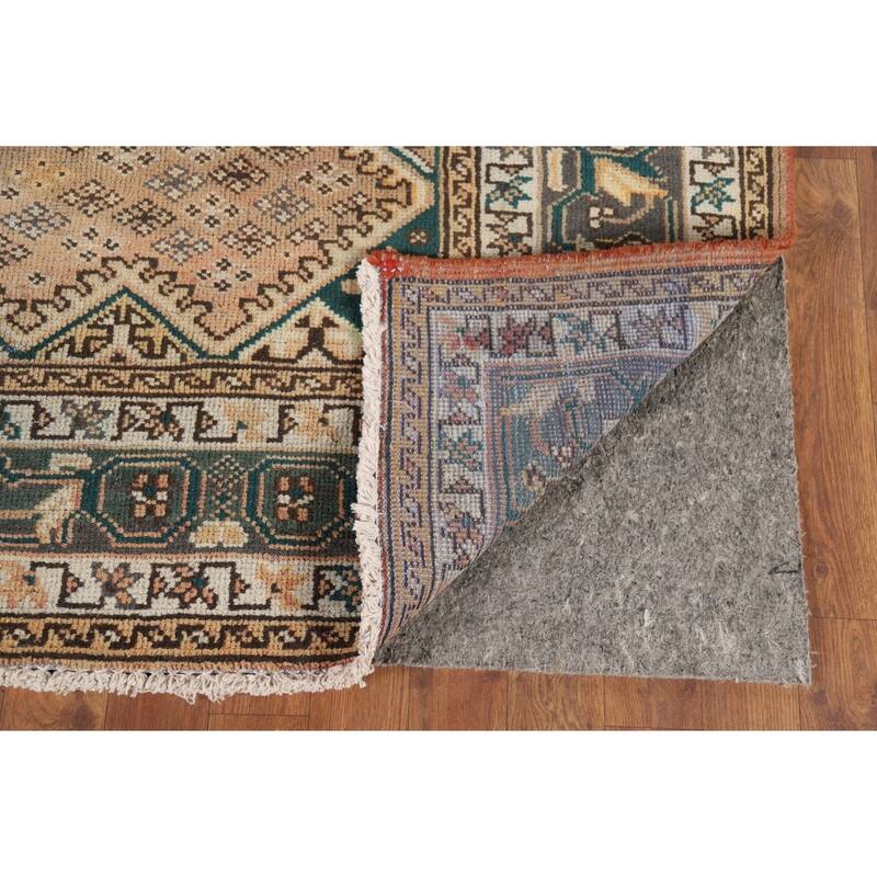 Geometric Bakhtiari Persian Vintage Rug Handmade Wool Carpet - 5'3" x 10'0"