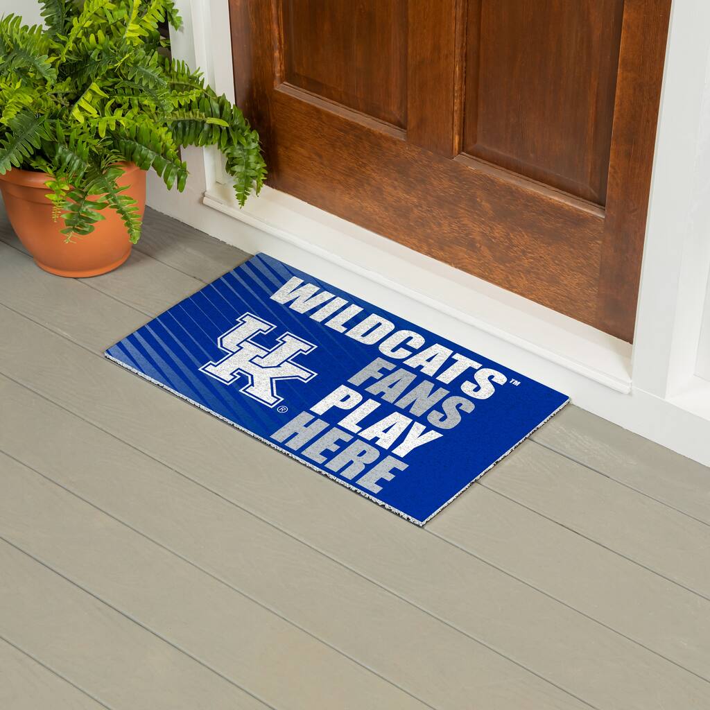 28 in. x 16 in. University of Kentucky "Fans Play Here" PVC Door Mat
