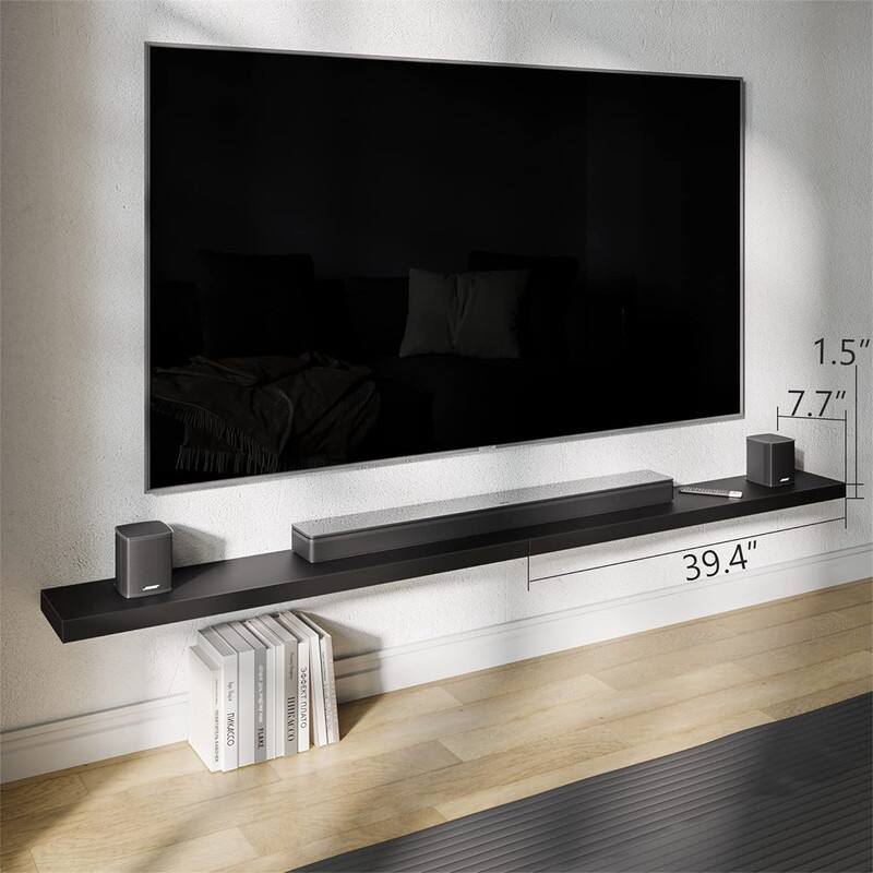 Floating Shelves40 in W x 8in D Wall Mounted Wooden Shelves with Invisible Brackets Set of 2 - 7"D x 40"W x 2"H