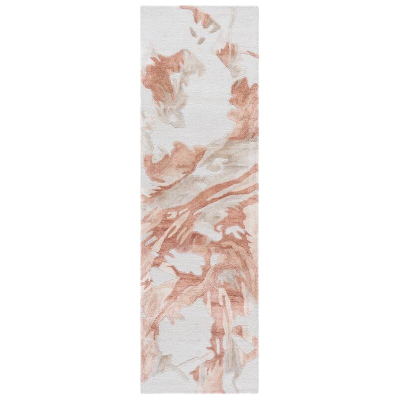 SAFAVIEH Handmade Fifth Avenue Teodorina Mid-Century Modern Wool Rug - 2'3" x 8' Runner - Beige/Rust