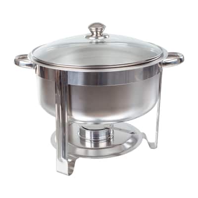 Round 7.5 QT Chafing Dish Buffet Set – Includes Water Pan, Food Pan, Fuel Holder, and Stand by Great Northern Party