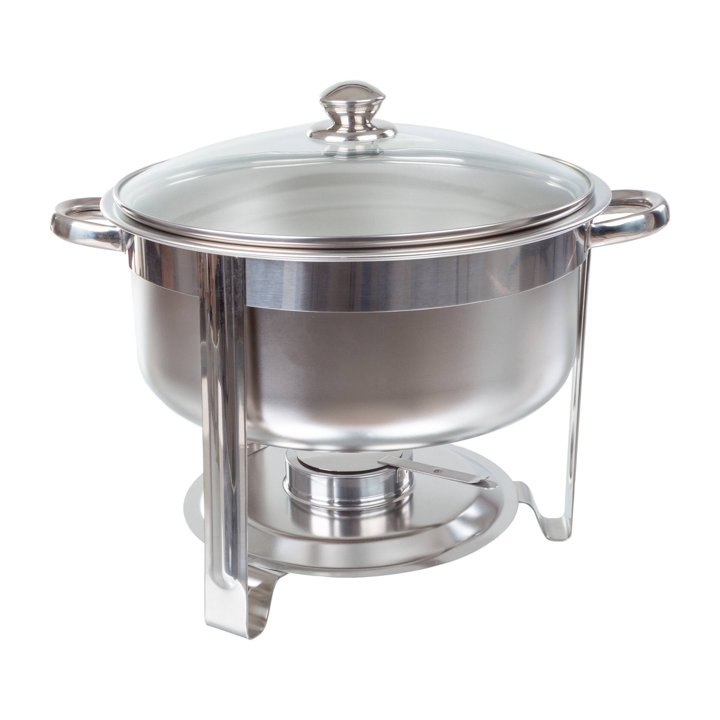 Round 7.5 QT Chafing Dish Buffet Set Includes Pans, Fuel Holder, and