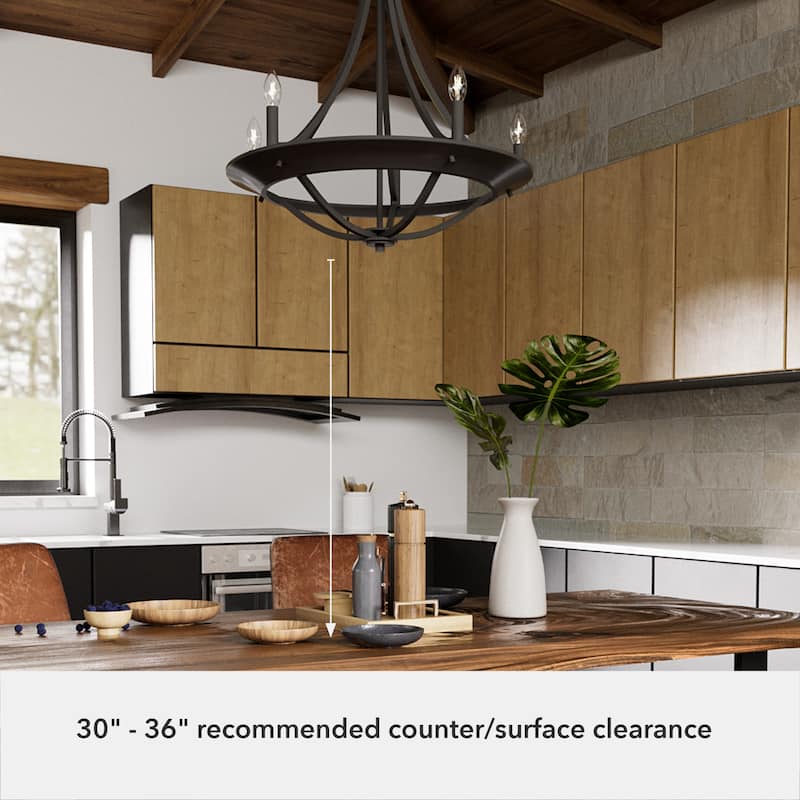 Hunter Perch Point Chandelier, Wheel, Candle, Dining Room, Entry, Modern Rustic, Industrial