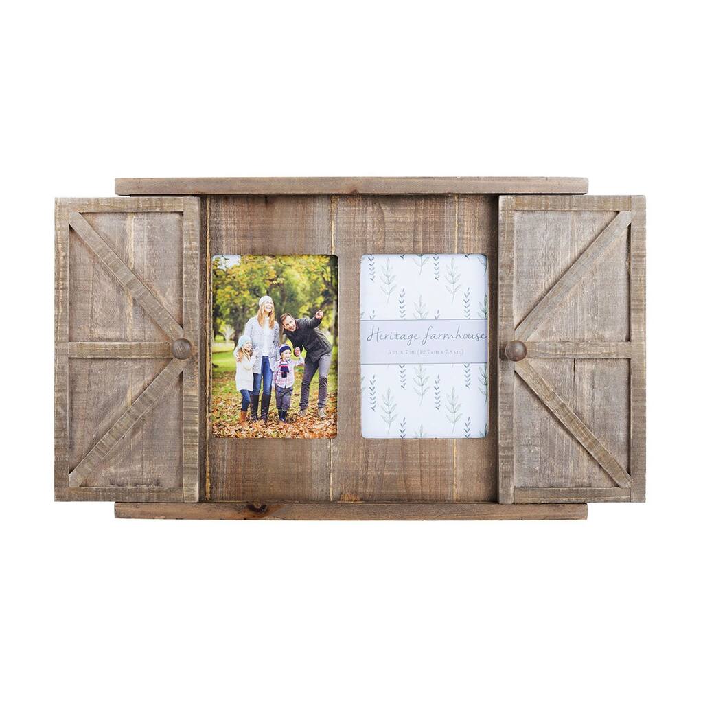 Multi Barn Door 5x7 Picture Frame 2 Opennings for Wall