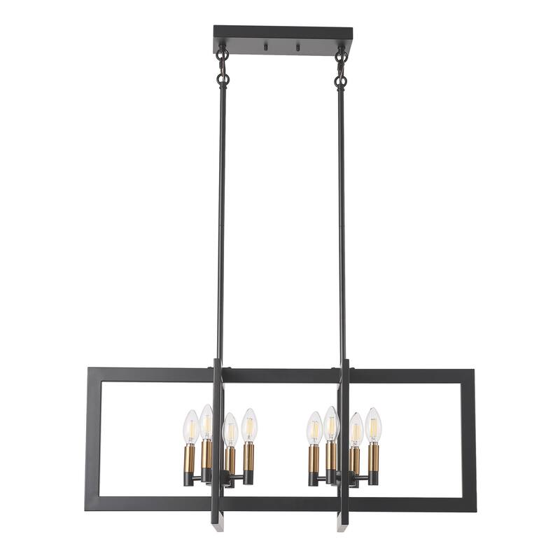 8-Lights Candle Shape Adjustable Kitchen Island Lights - 31.9"D×11.8"W×84.7"H (Adjustable)