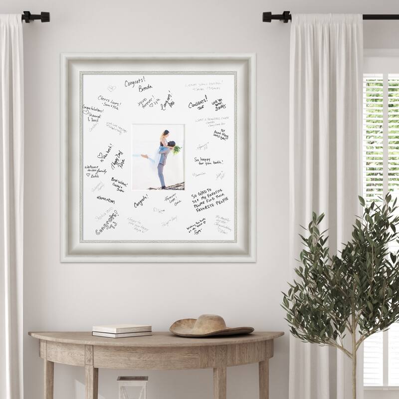 Parlor Signature Mat Picture Frame - Autograph Photo Frame Guest Book Alternative for Weddings, Graduations, or Retirement