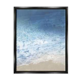 Stupell Water Waves Blue Ocean Shore Framed Floater Canvas Wall Art by ...