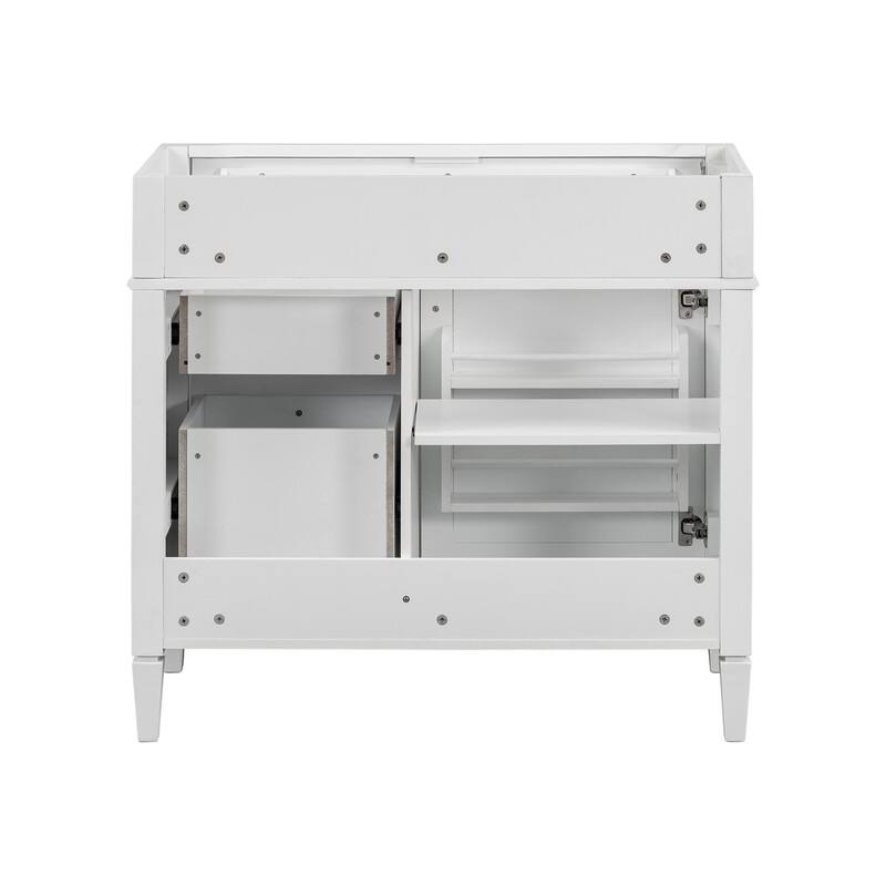36" Bathroom Vanity without Top Sink, with 2 Drawers and a Tip-out Drawer