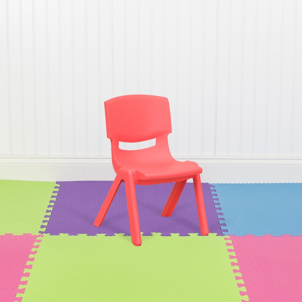 10PK Plastic Stackable Preschool Chair, 10.5" Seat Height - 14"D x 12.5"W x 20"H