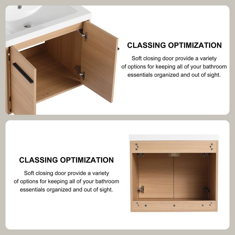 Beingnext 16''/20''/24"/30"/36" Bathroom Vanity with Sink, Floating Bathroom Vanity with Soft Close Door