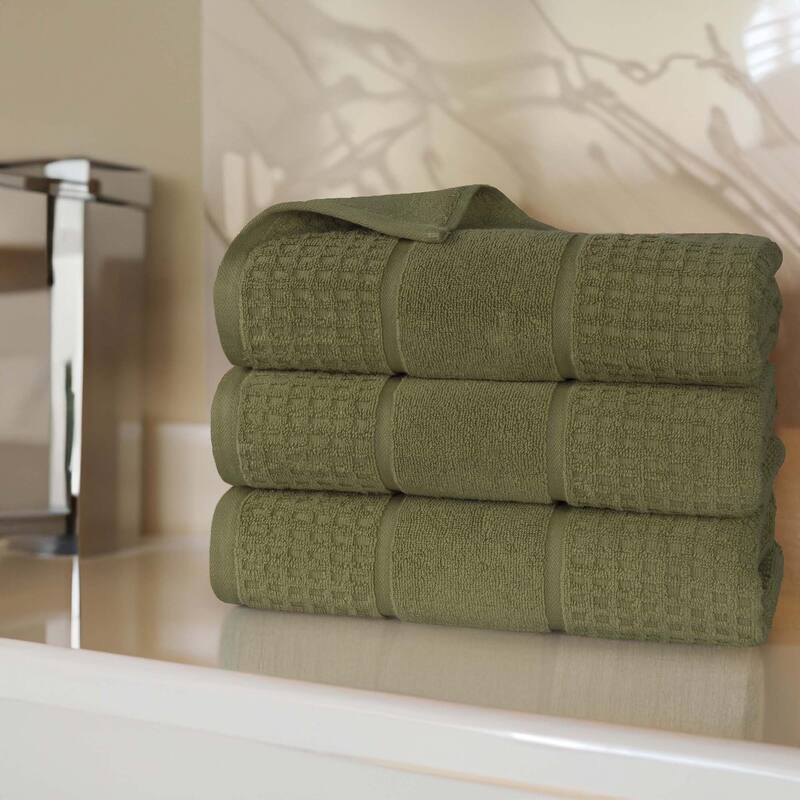 Superior Napa Zero Twist Cotton Soft Waffle Bath Towel Set of 3
