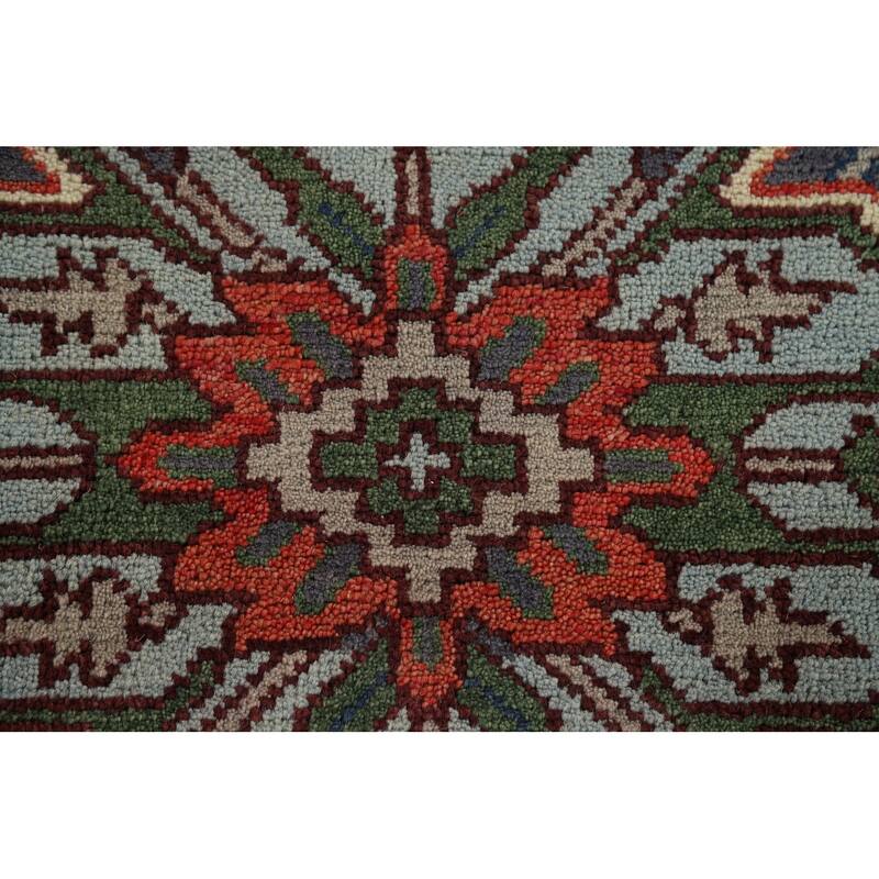 Animals Design Heriz Serapi Indian Area Rug Handmade Wool Carpet - 7'11" x 9'11"