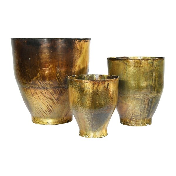 Metal Planters with Antique Finish