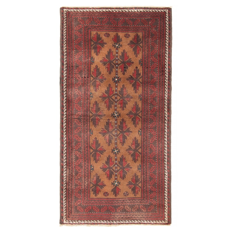 ECARPETGALLERY Hand-knotted Baluch Light Brown Wool Rug - 3'3 x 6'3 - Light Brown - 3'3 x 6'3