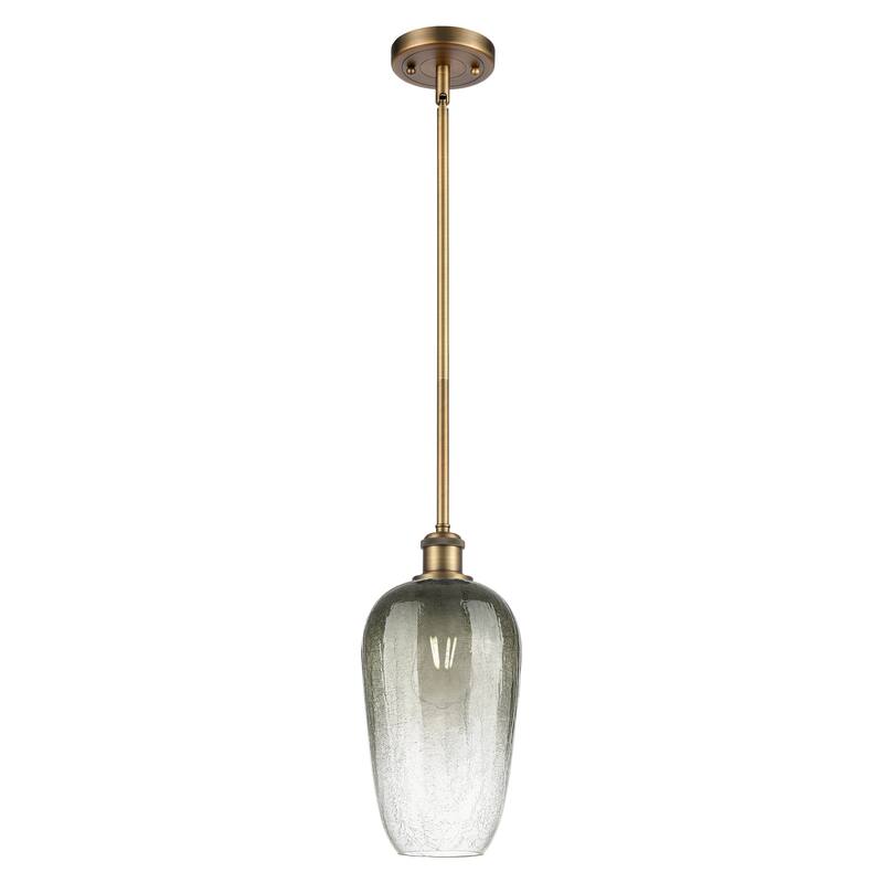 Innovations Lighting Endless Possibilities Ballston - Brookhaven Flute - 1 Light 7" Stem Hung Mini Pendant - Slate/Brushed Brass