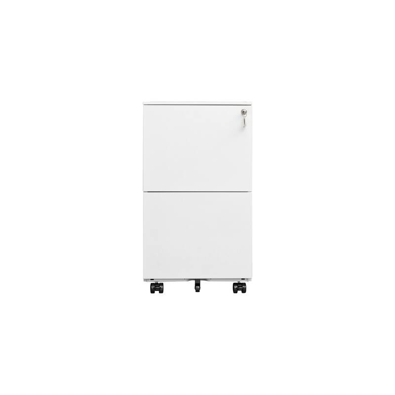2 Drawer Rolling Locking Office File Cabinet with Lock, Anti-tilt Wheels