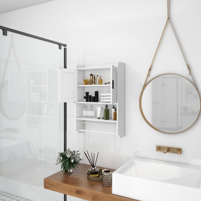 Bathroom Wall Cabinet with Doors Adjustable Shelf