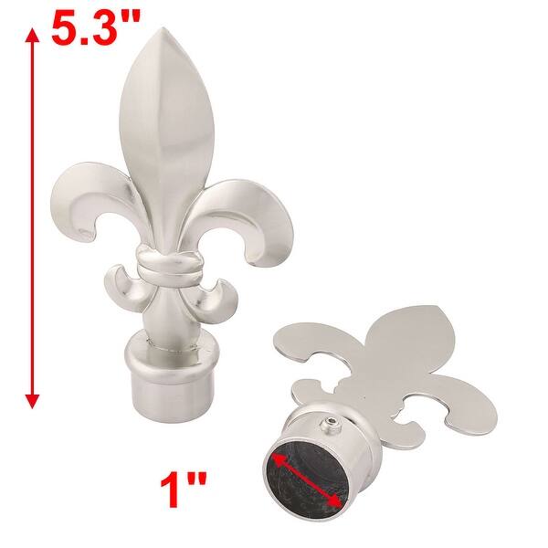 Shop Home Metal Curtain Drapery Rod Ends Finials Silver Tone 25mm