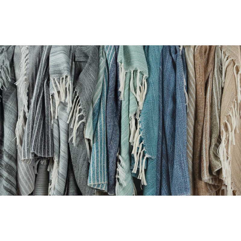 Rizzy Home Striped Hand-tied Throw Blanket