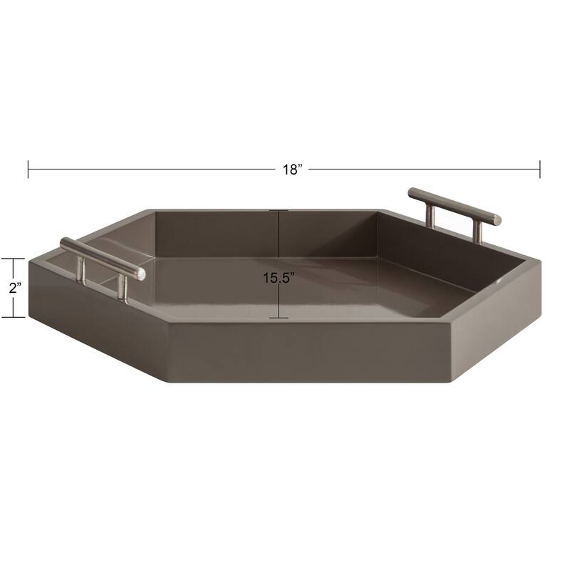 Kate and Laurel Lipton Hexagon Decorative Tray - 18x18