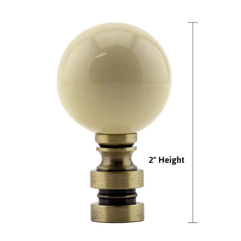 Ceramic 35mm Ivory Ball Ceiling Fan Pull, 2"h with 12" Antiqued Brass Chain