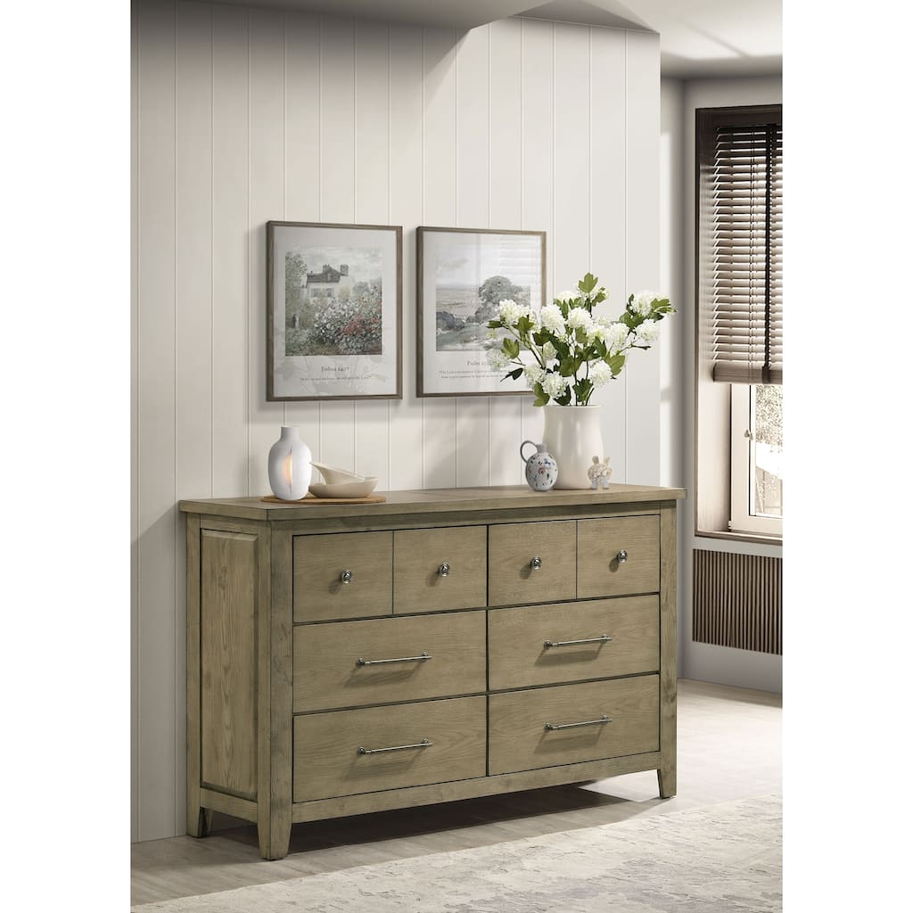 Hazlewood 6-drawer Bedroom Dresser Cabinet Vineyard Oak