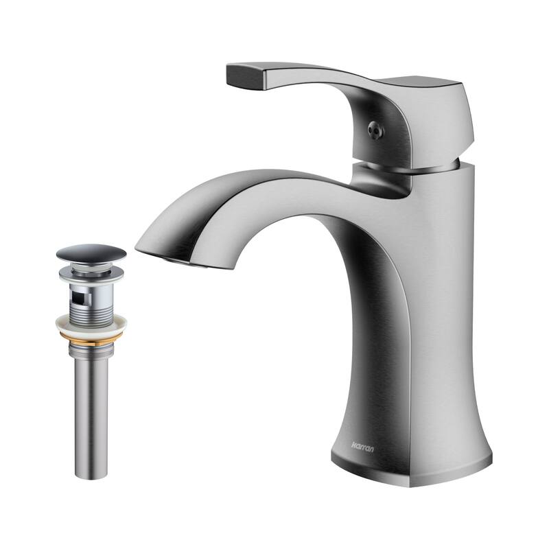 Karran Randburg KBF520 Single-Handle Single Hole Basin Bathroom Faucet with Matching Pop-up Drain - Stainless Steel