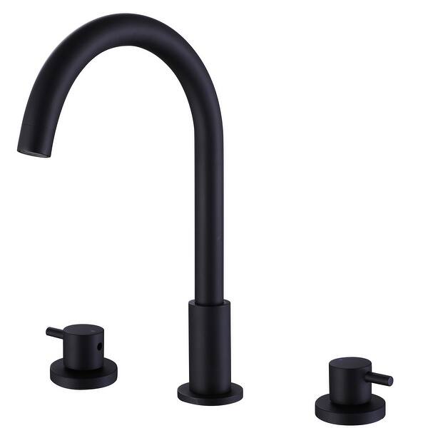 slide 2 of 7, 8 in. Widespread Dual-handle Bathroom Faucet Black