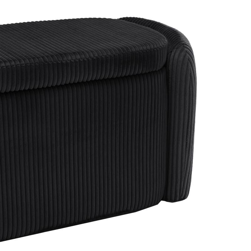 Entryway Upholstered Fabric Storage Ottoman
