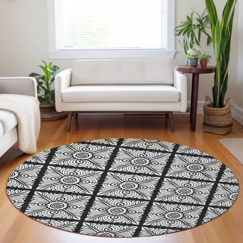 Machine Washable Indoor/ Outdoor Chantille Mosaic Rug
