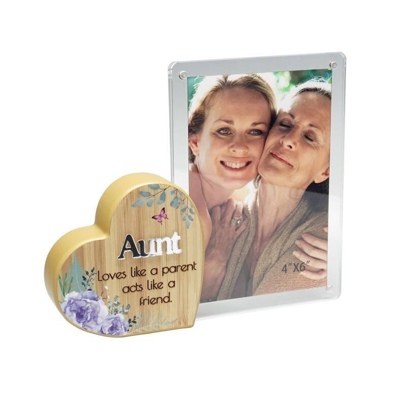 Heart With Text And Clear Photo Frame- Aunt Photo Frame