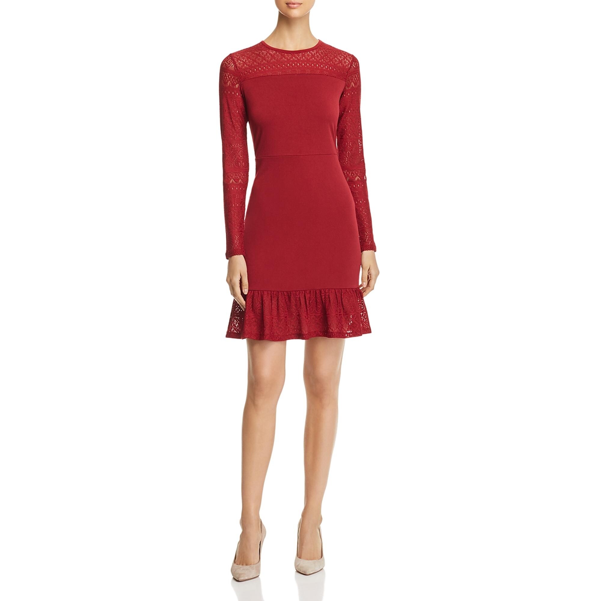 michael kors red lace dress