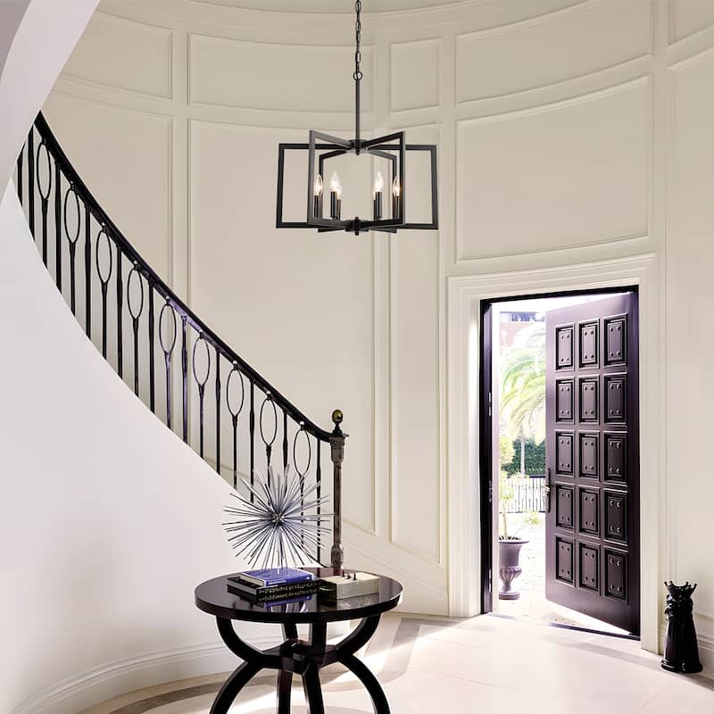 Starsky 6-Light 21in. Modern Farmhouse Unique Ceiling Lights Geometric Lantern Chandelier