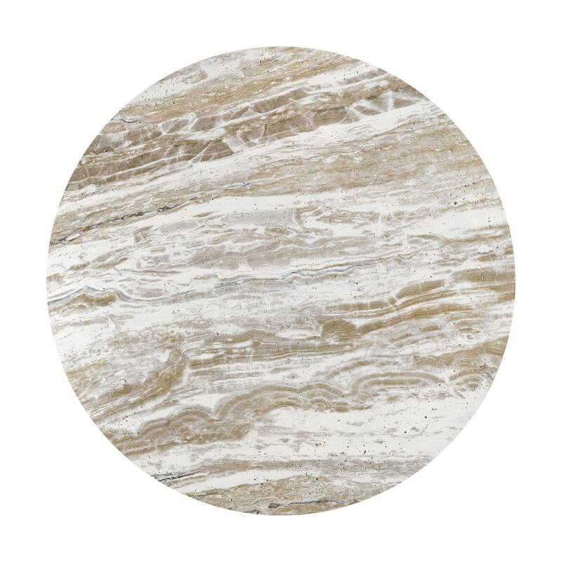 Marq Rounded Tiers Concrete Side Table with Marble Finish