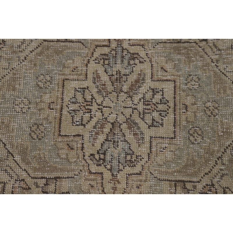 Tabriz Persian Vintage Rug Handmade Oriental Beige Wool Carpet - 9'6" x 12'10"