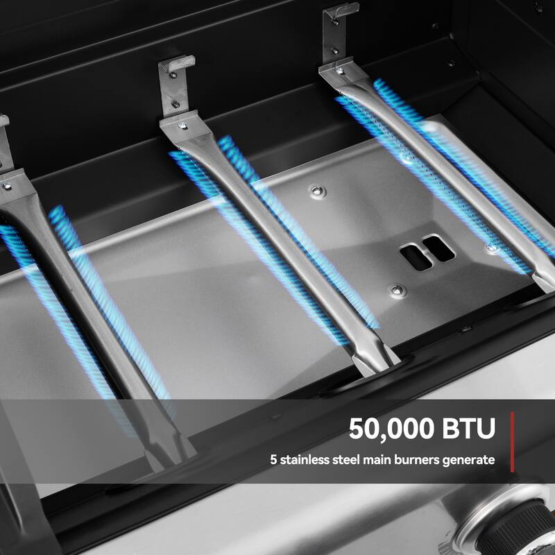 Royal Gourmet Premium Gas Grill and Pizza Oven Combo with Side Burner