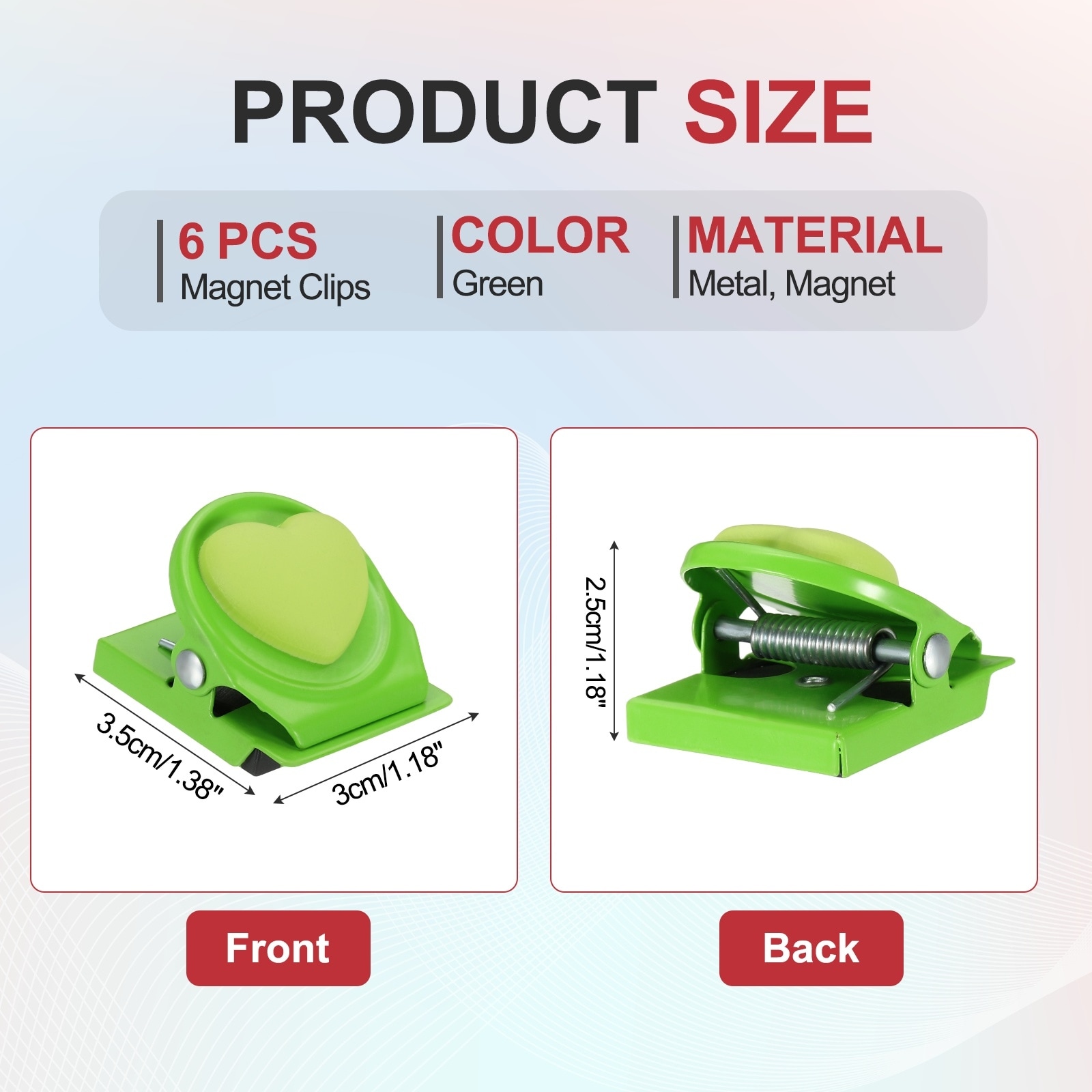 Magnet Metal Clips for Hanging, Heart Fridge Magnetic Clips Magnetic Paper Clamp Magnet Clamp for Locker Whiteboard Display