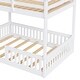 preview thumbnail 15 of 18, Stylish and Simple Full Size Wooden Bunk Bed, Solid Pine Full over Full Floor Bunk Bed Frame with Ladder and Guardrails