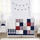 preview thumbnail 1 of 4, Sweet Jojo Designs 6p Crib Bedding + BreathableBaby Breathable Mesh Liner - Baseball Patch Sports Boy Red Americana