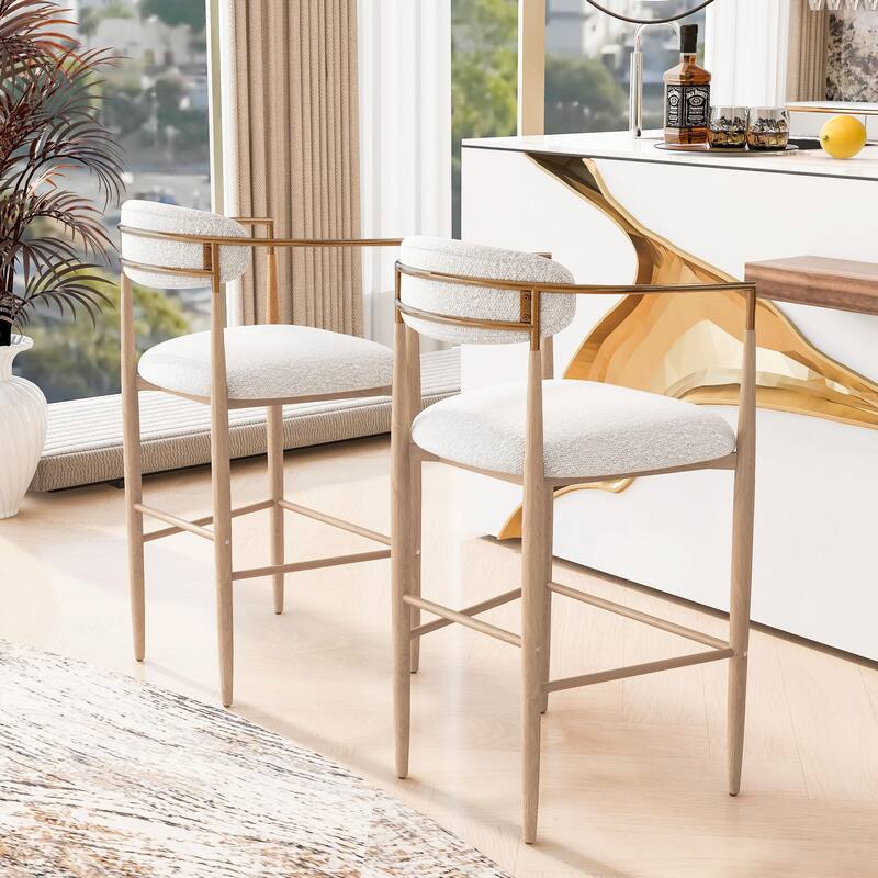 Modern Counter Stool Set - Comfortable, Sturdy Iron Frame