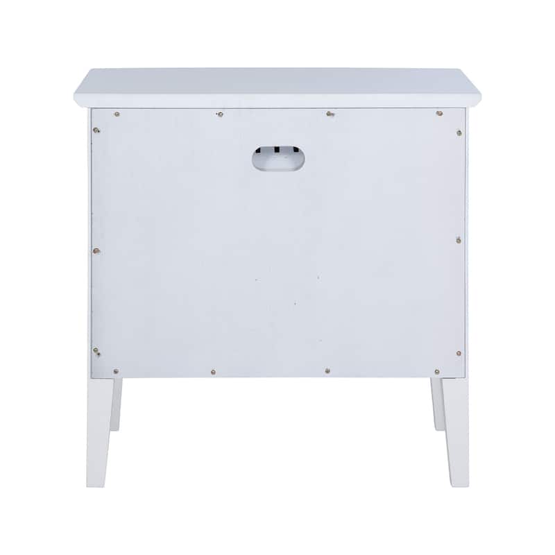 1 Drawer and 1 Shelf Wooden Nightstand in White
