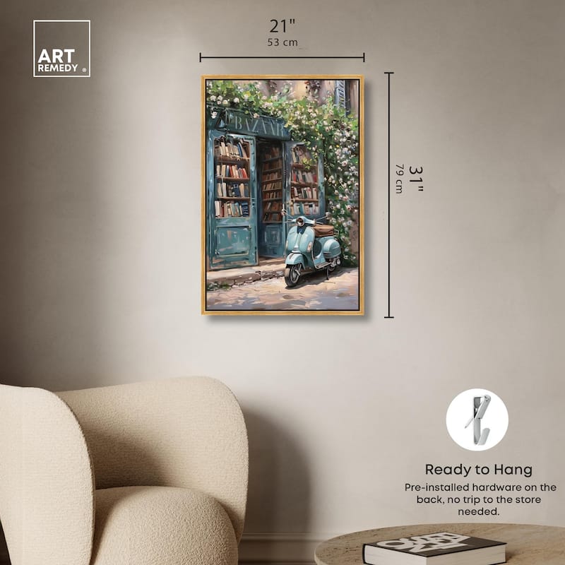 Quaint Bookstore Canvas by Art Remedy