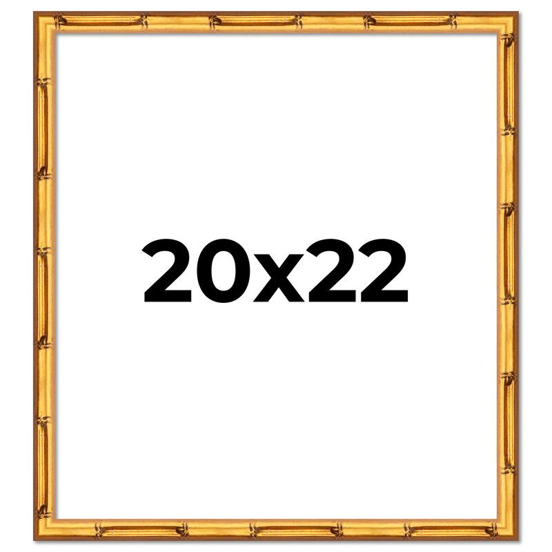 20x22 Frame Gold Bamboo Picture Frame Modern Photo Frame Includes UV Acrylic Shatter Guard Front Acid Free Foam Backing Board