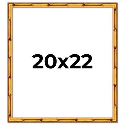 20x22 Frame Gold Bamboo Picture Frame Modern Photo Frame Includes UV Acrylic Shatter Guard Front Acid Free Foam Backing Board