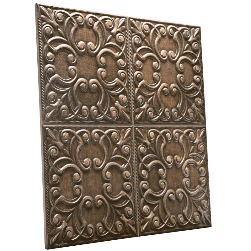 Merola Tile Victorian Tin Copper 17-3/8" x 17-3/8" Porcelain Wall Tile
