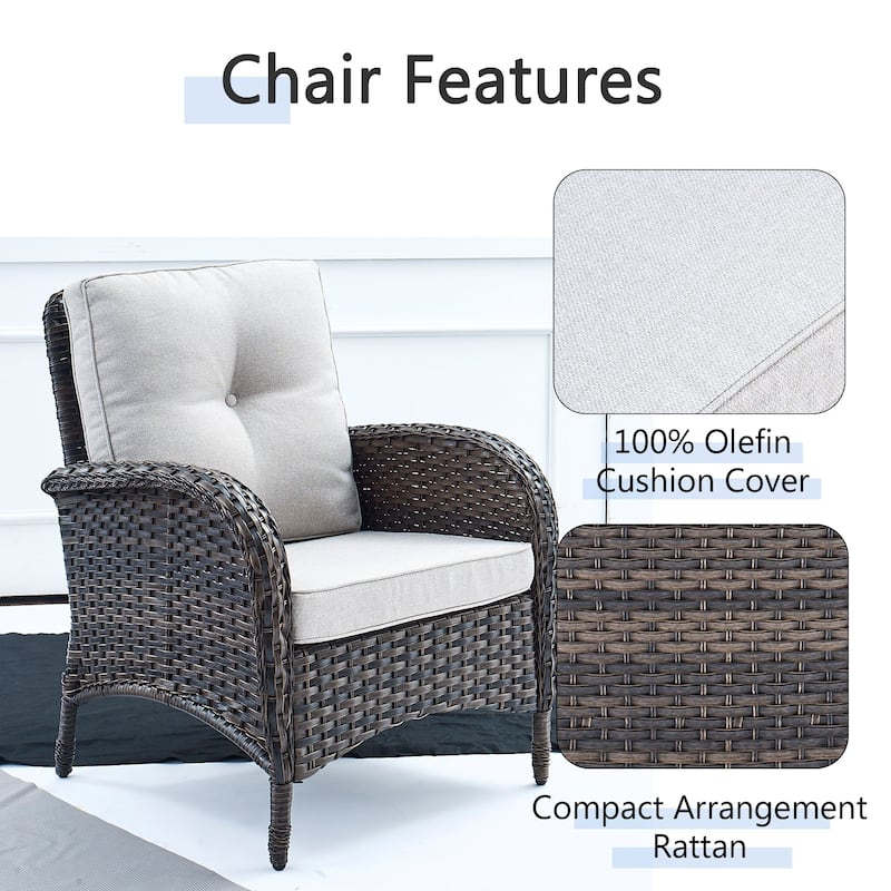 Gymojoy Outdoor Patio Chair & Fire Pit Set Luxurious Comfort Conversation Set