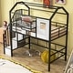 preview thumbnail 10 of 12, Harper&Bright Designs Metal Loft Bed with roof design and a storage box